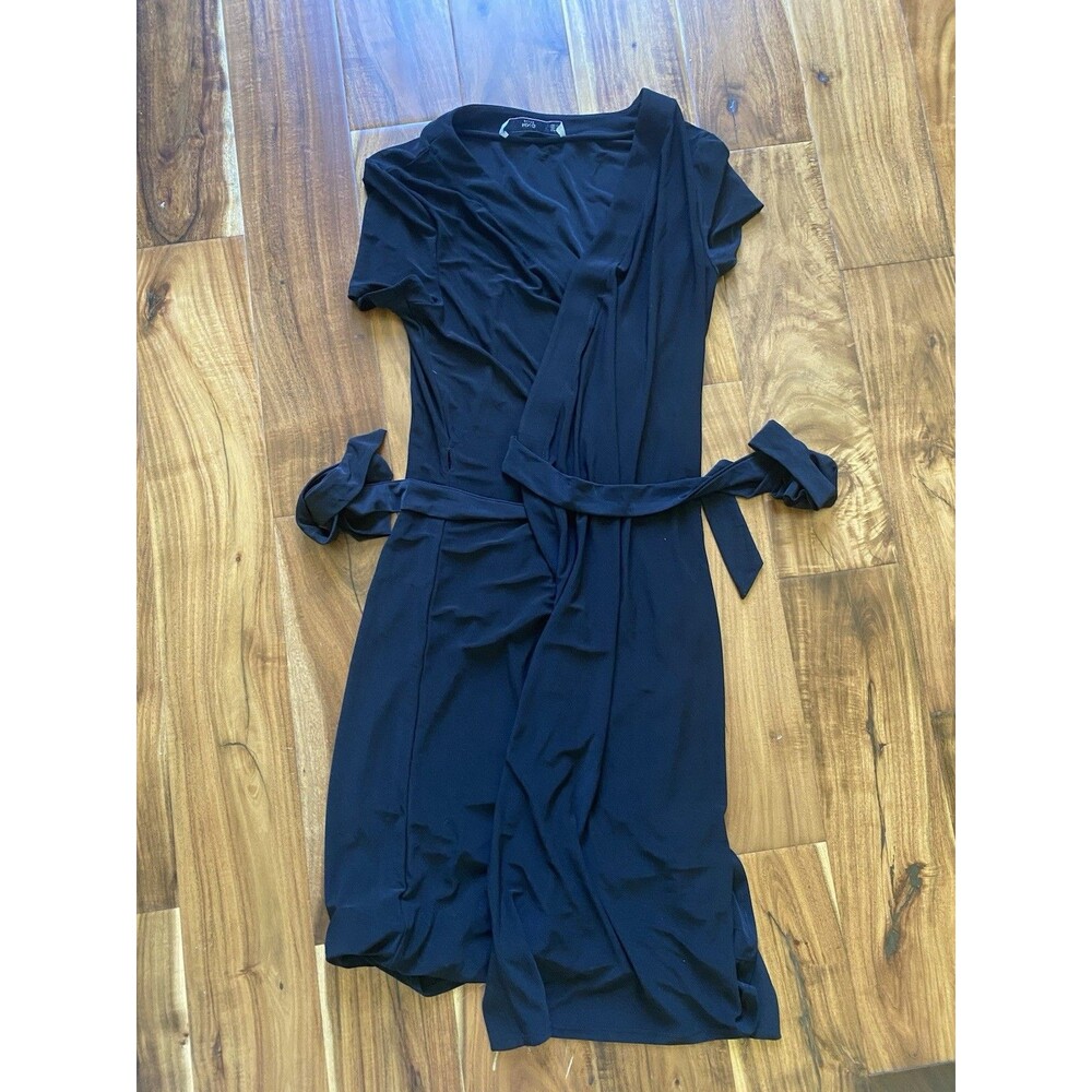 Mango MNG Black Wrap Dress Women's Size XS Great Condition